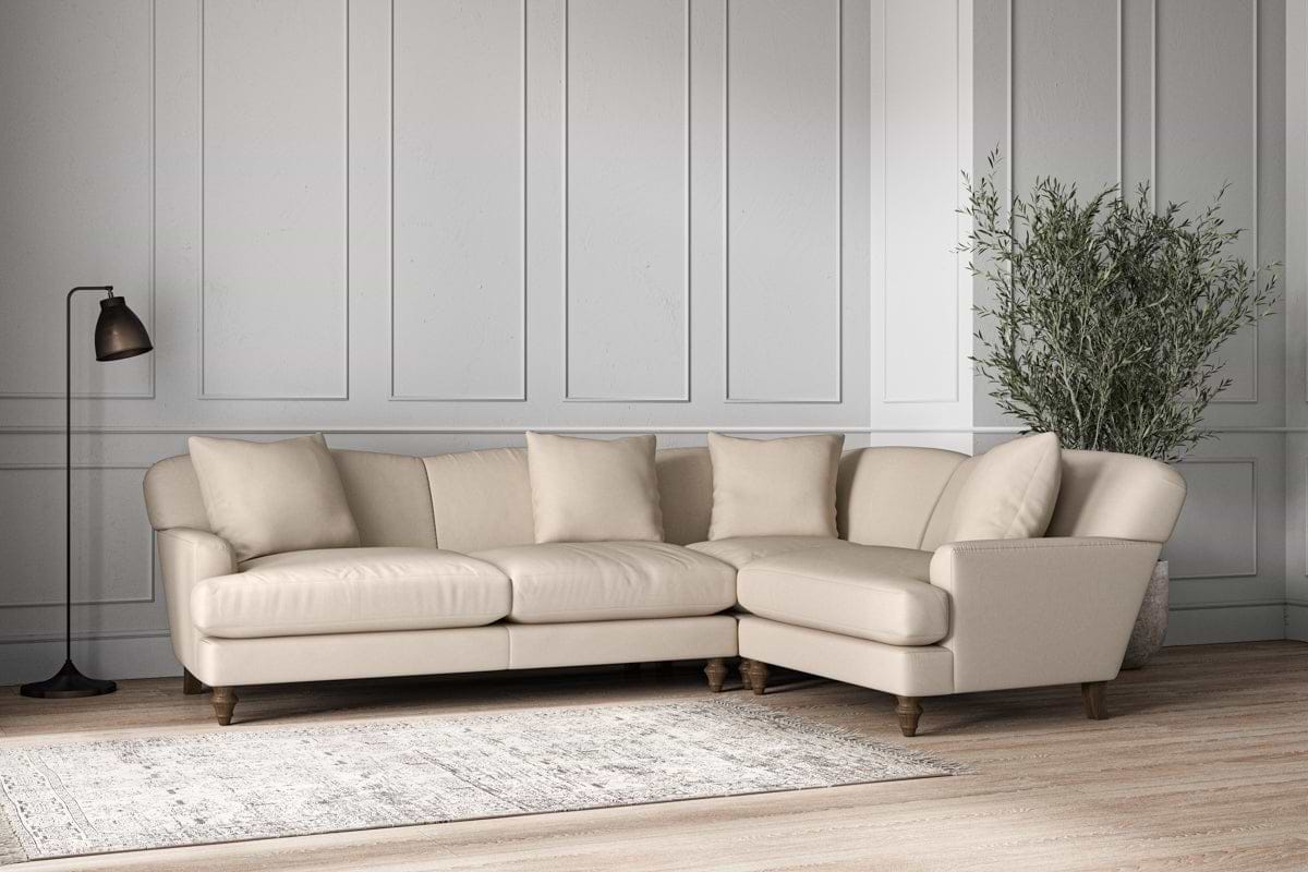 Deni Large Right Hand Corner Sofa - Recycled Cotton Natural-MAKE TO ORDER-Nkuku