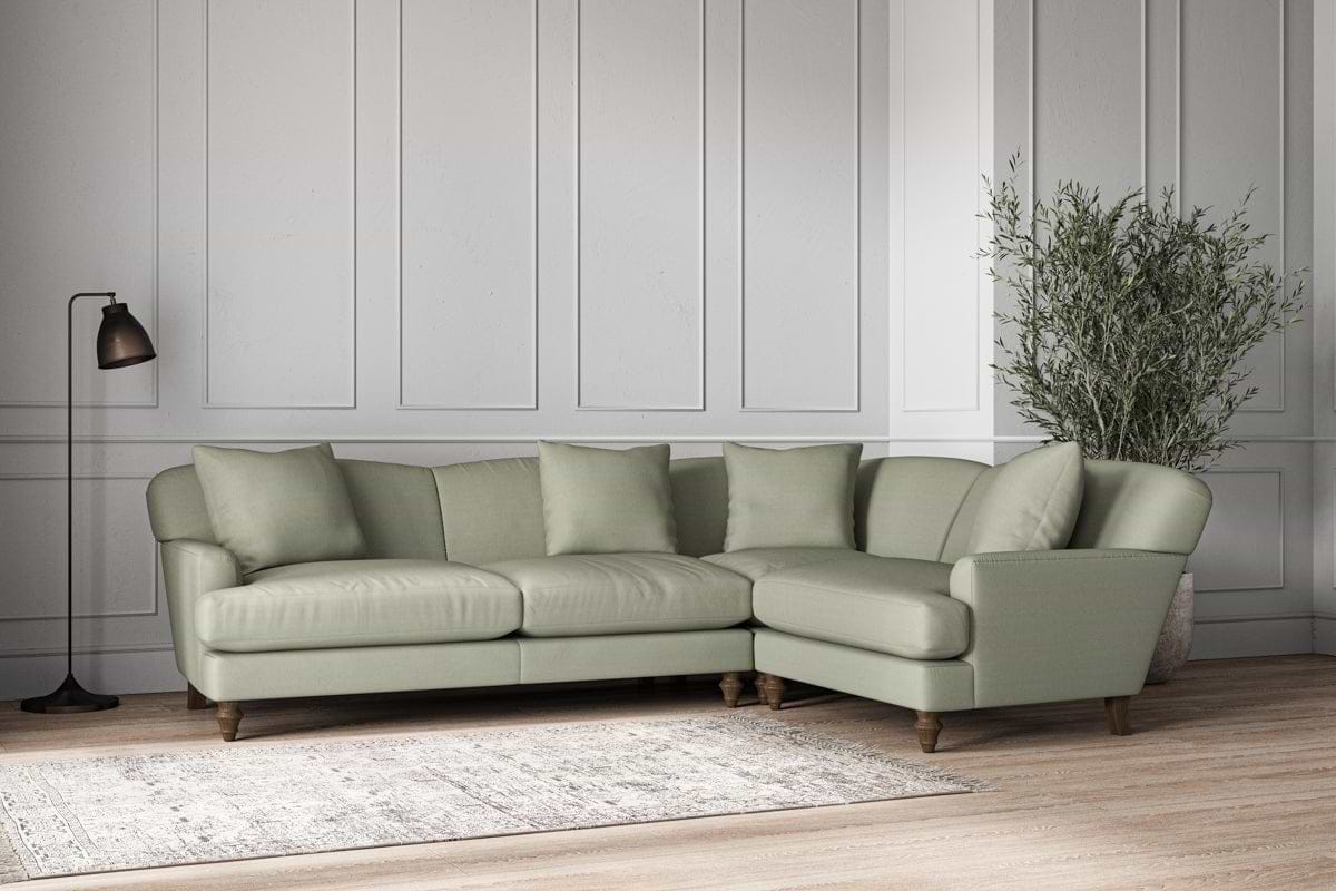 Deni Large Right Hand Corner Sofa - Recycled Cotton Seaspray-MAKE TO ORDER-Nkuku