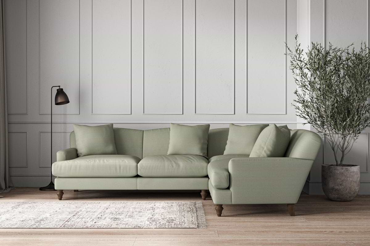 Deni Large Right Hand Corner Sofa - Recycled Cotton Seaspray-MAKE TO ORDER-Nkuku