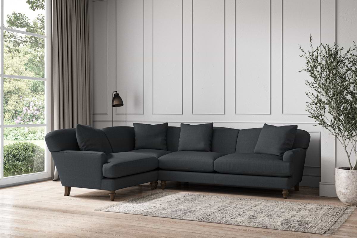 Deni Large Right Hand Corner Sofa - Recycled Cotton Thunder-nkuku