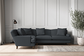 Deni Large Right Hand Corner Sofa - Recycled Cotton Thunder-nkuku