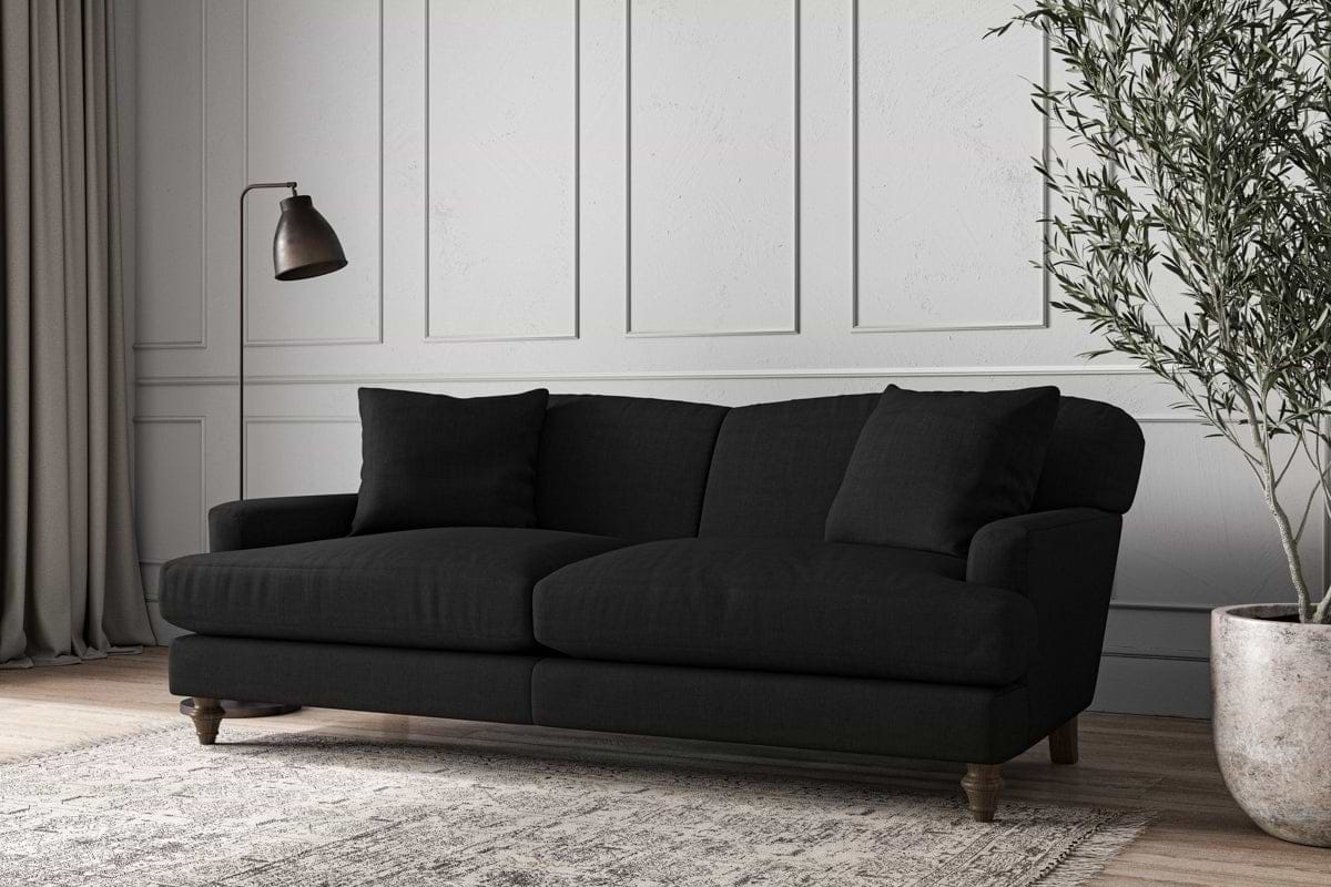 Deni Large Sofa - Brera Linen Charcoal-MAKE TO ORDER-Nkuku