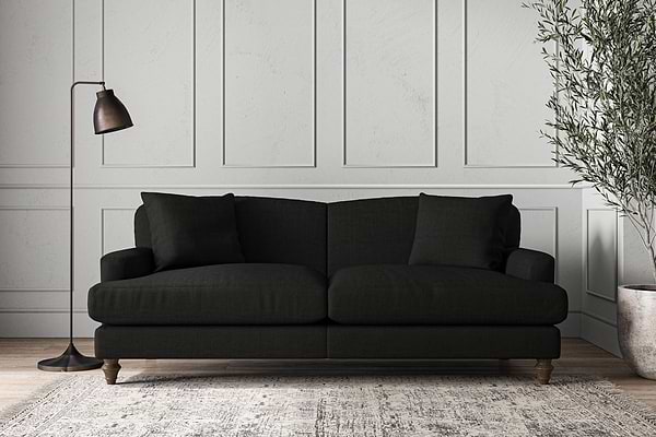 Deni Large Sofa - Brera Linen Charcoal-MAKE TO ORDER-Nkuku