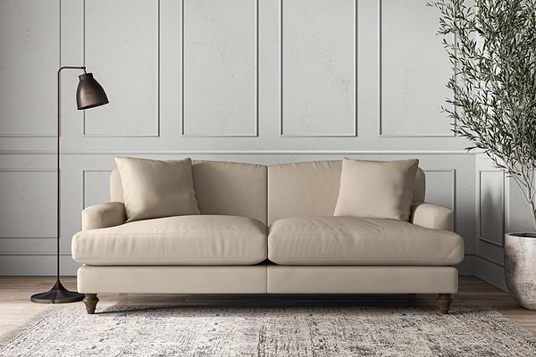 Deni Large Sofa - Recycled Cotton Stone-MAKE TO ORDER-Nkuku