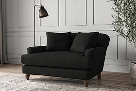 Deni Love Seat - Brera Linen Charcoal