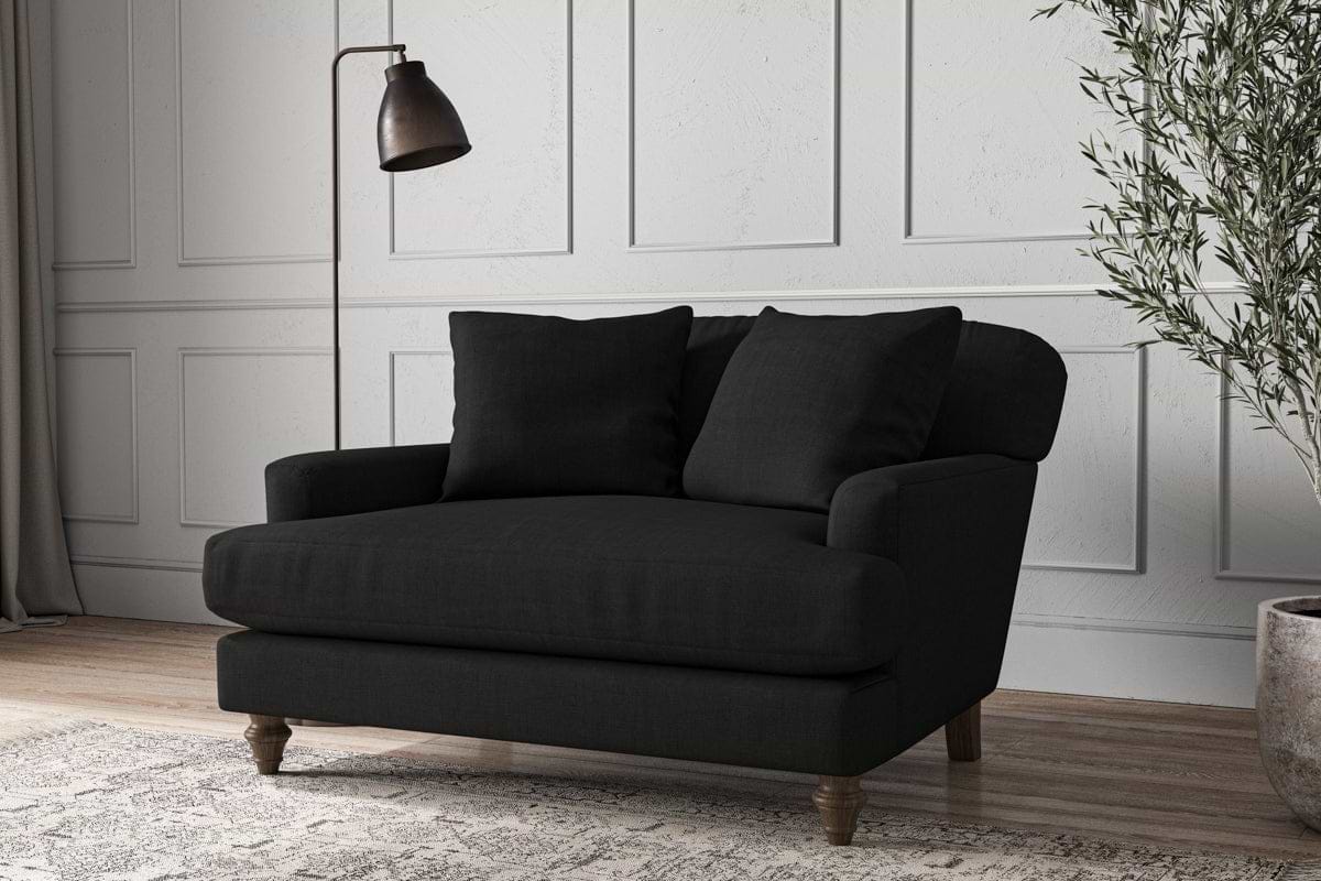 Deni Love Seat - Brera Linen Charcoal