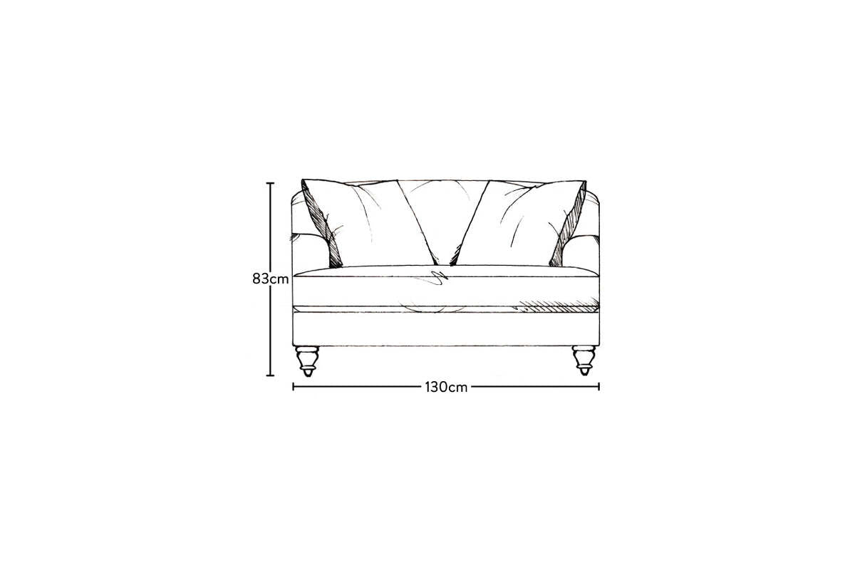 Deni Love Seat - Brera Linen Charcoal
