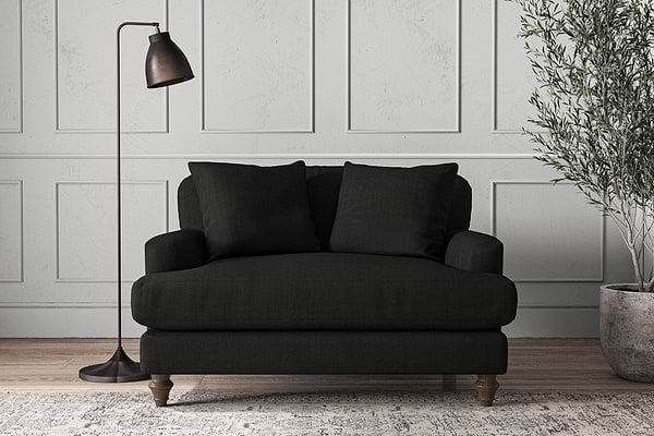 Deni Love Seat - Brera Linen Charcoal