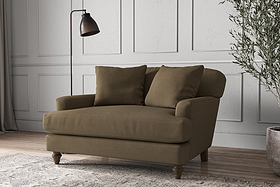 Deni Love Seat - Brera Linen Chestnut