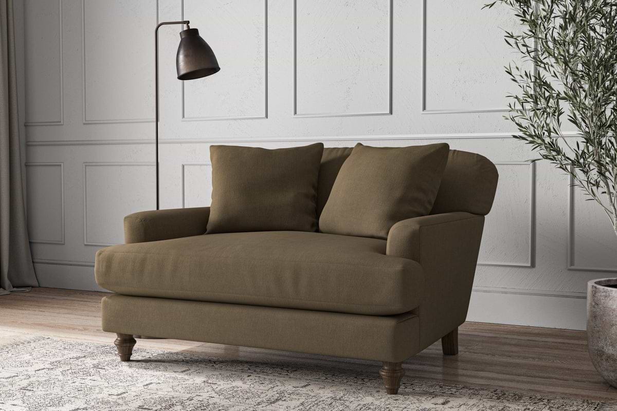 Deni Love Seat - Brera Linen Chestnut