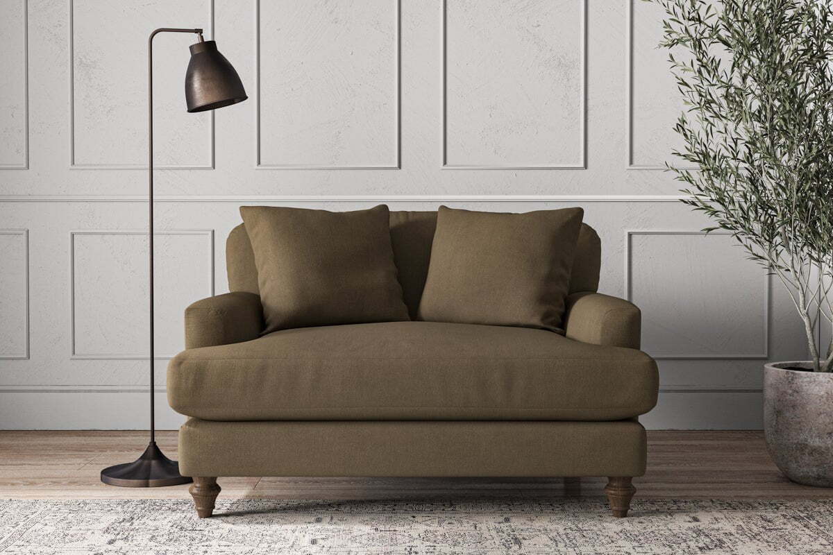 Deni Love Seat - Brera Linen Chestnut-MAKE TO ORDER-Nkuku