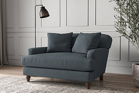 Deni Love Seat - Brera Linen Dusk