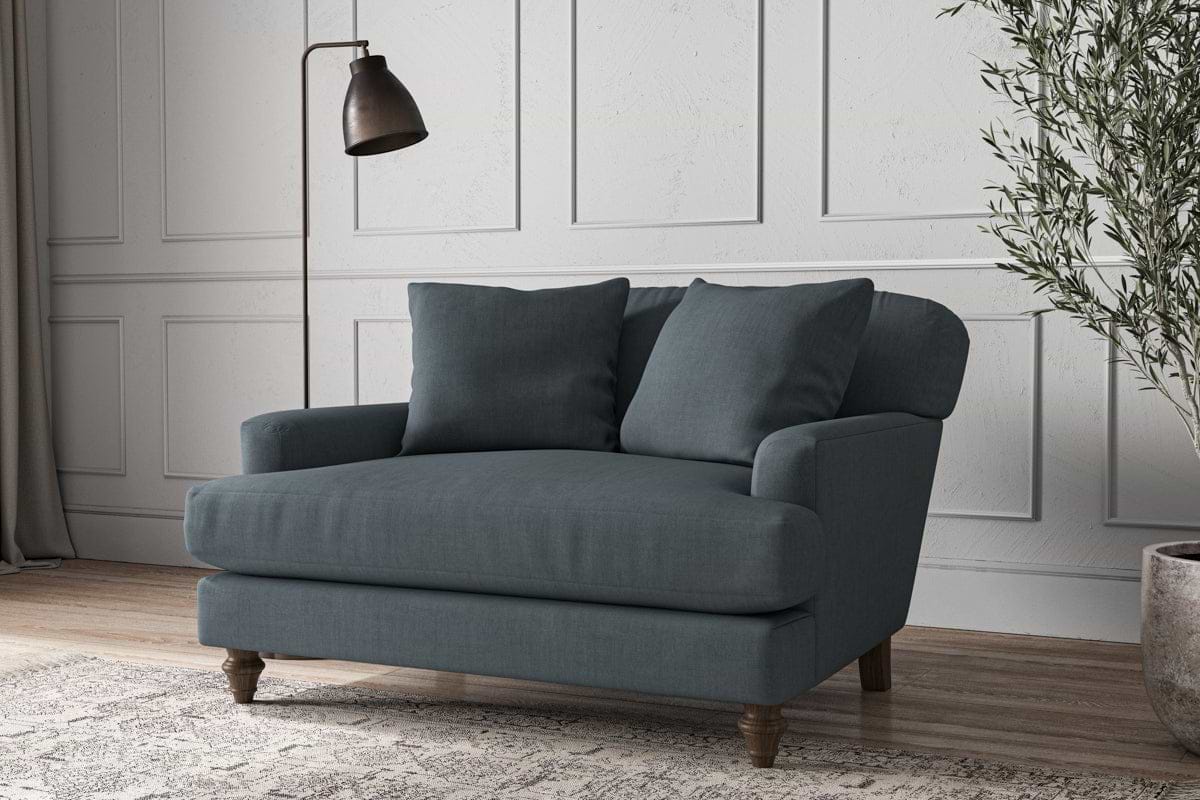 Deni Love Seat - Brera Linen Dusk