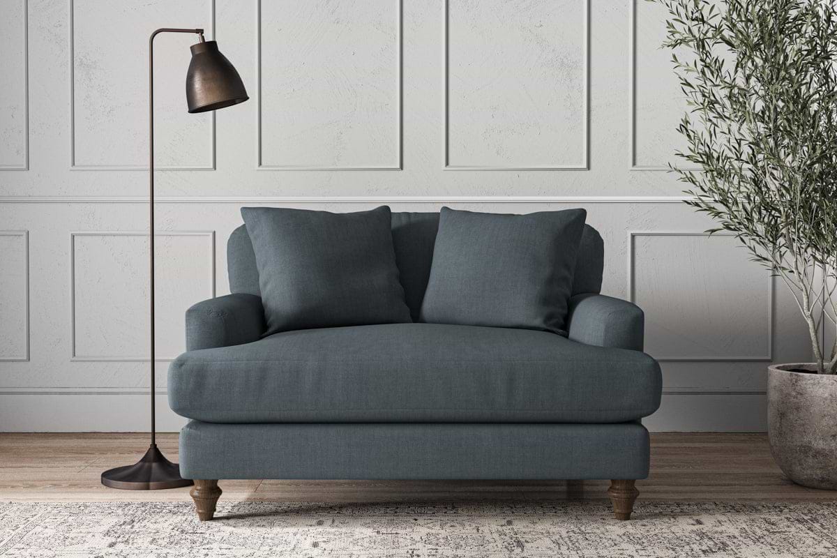 Deni Love Seat - Brera Linen Dusk