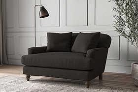 Deni Love Seat - Brera Linen Espresso