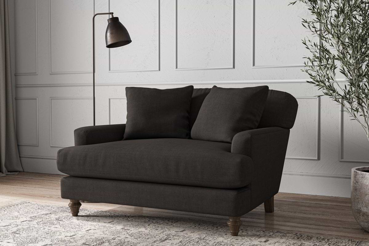 Deni Love Seat - Brera Linen Espresso