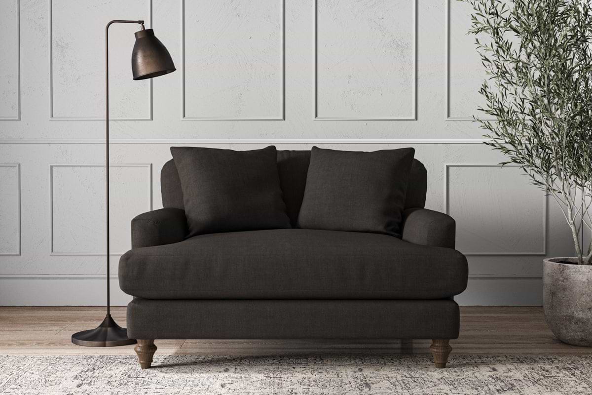 Deni Love Seat - Brera Linen Espresso-MAKE TO ORDER-Nkuku