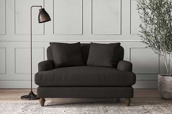 Deni Love Seat - Brera Linen Espresso