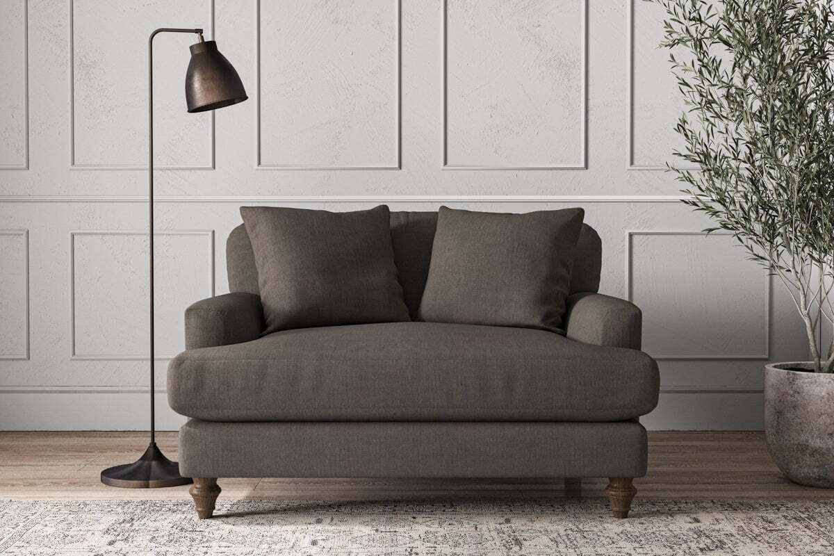Deni Love Seat - Brera Linen Granite-MAKE TO ORDER-Nkuku