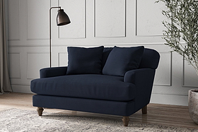 Deni Love Seat - Brera Linen Indigo