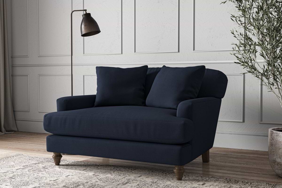 Deni Love Seat - Brera Linen Indigo