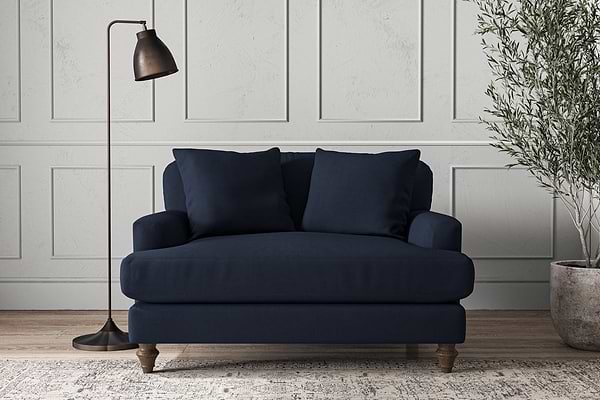 Deni Love Seat - Brera Linen Indigo