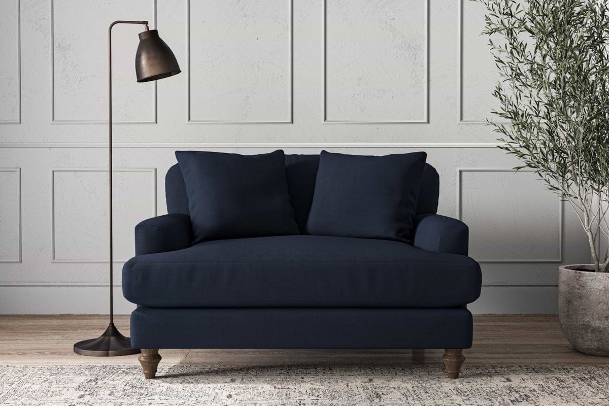 Deni Love Seat - Brera Linen Indigo