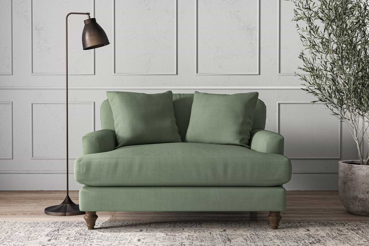Deni Love Seat - Brera Linen Jade-MAKE TO ORDER-Nkuku