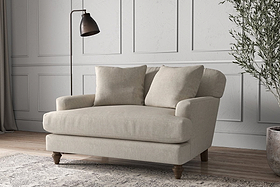 Deni Love Seat - Brera Linen Natural-MAKE TO ORDER-Nkuku