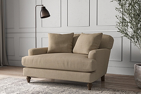 Deni Love Seat - Brera Linen Pebble