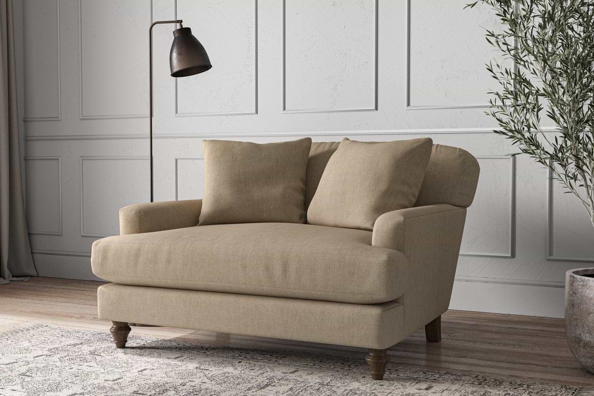 Deni Love Seat - Brera Linen Pebble