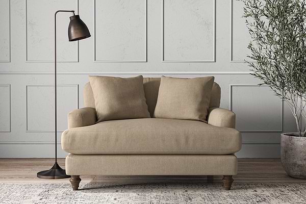 Deni Love Seat - Brera Linen Pebble