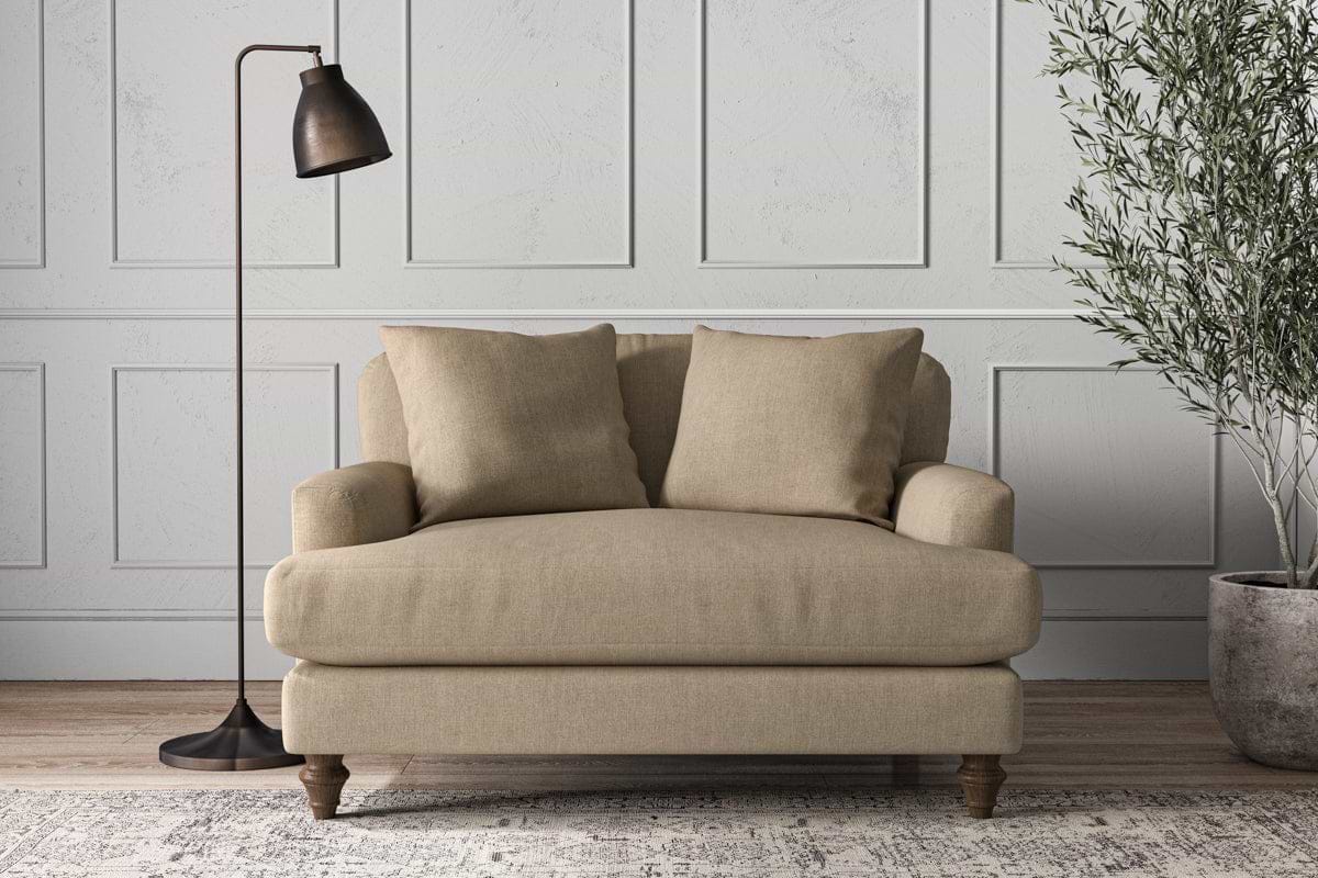 Deni Love Seat - Brera Linen Pebble