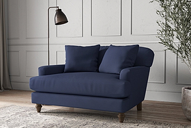 Deni Love Seat - Recycled Cotton Navy-MAKE TO ORDER-Nkuku