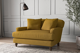 Deni Love Seat - Recycled Cotton Ochre-MAKE TO ORDER-Nkuku