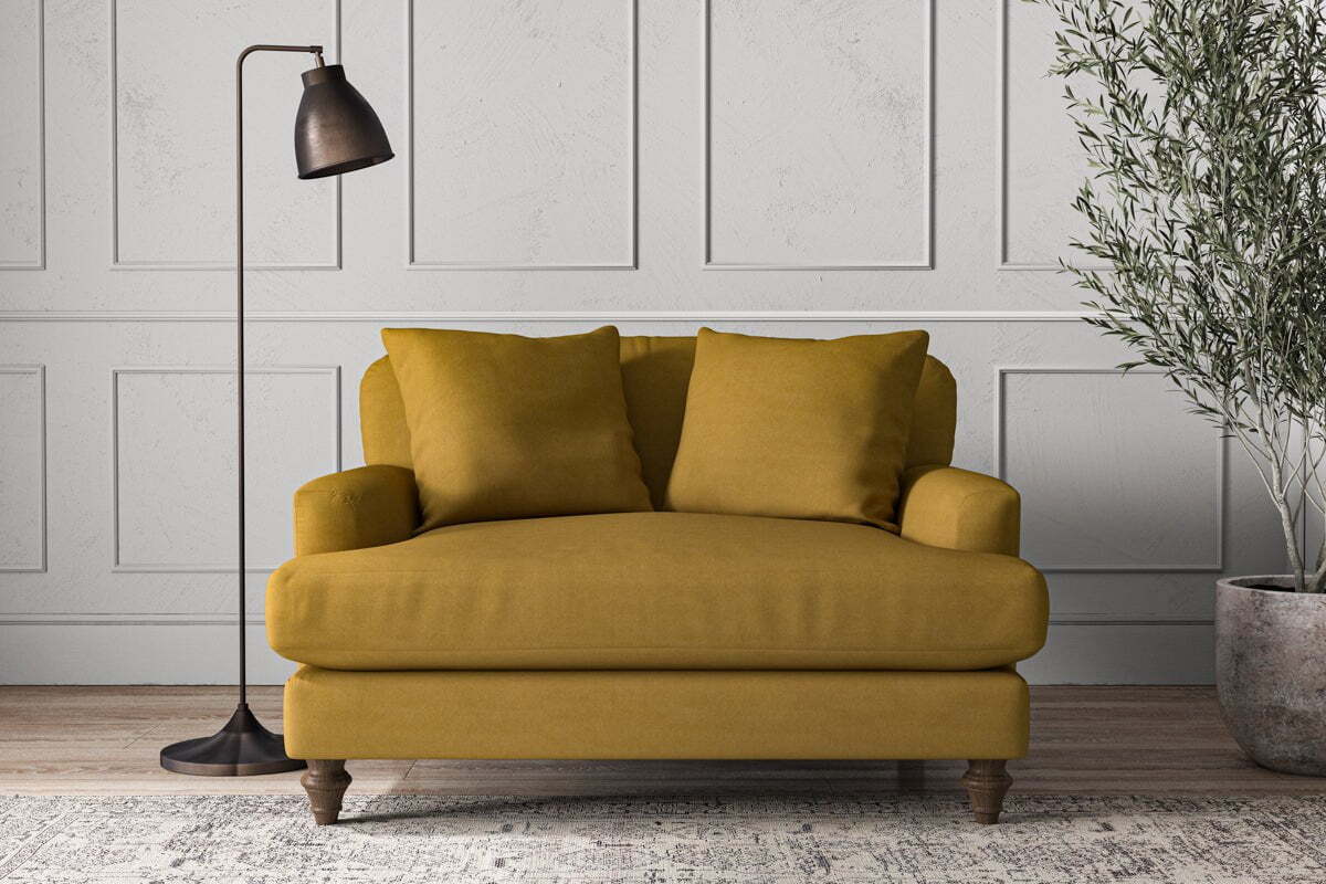 Deni Love Seat - Recycled Cotton Ochre-MAKE TO ORDER-Nkuku