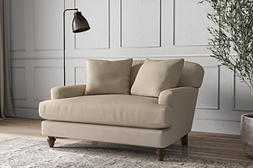 Deni Love Seat - Recycled Cotton Stone