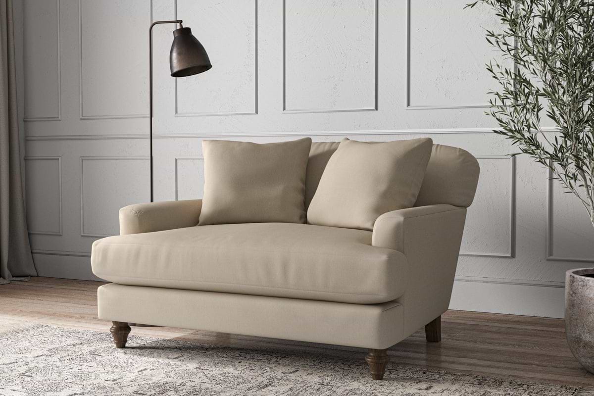 Deni Love Seat - Recycled Cotton Stone