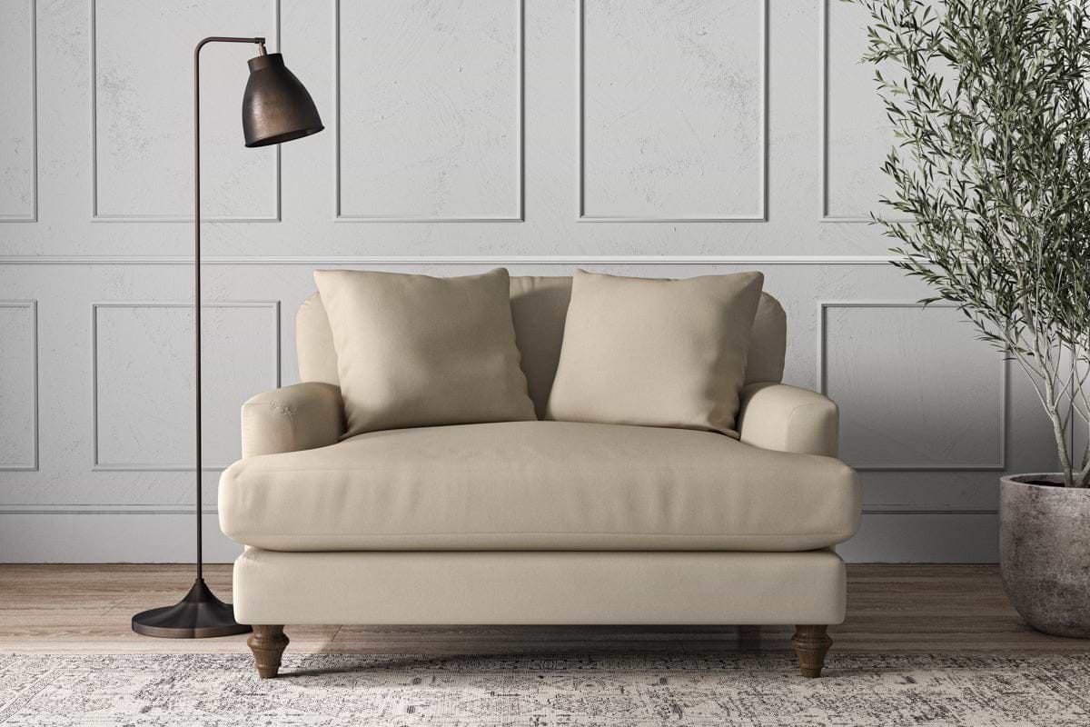 Deni Love Seat - Recycled Cotton Stone-MAKE TO ORDER-Nkuku