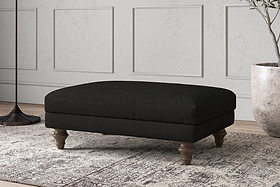 Deni Medium Footstool - Brera Linen Charcoal