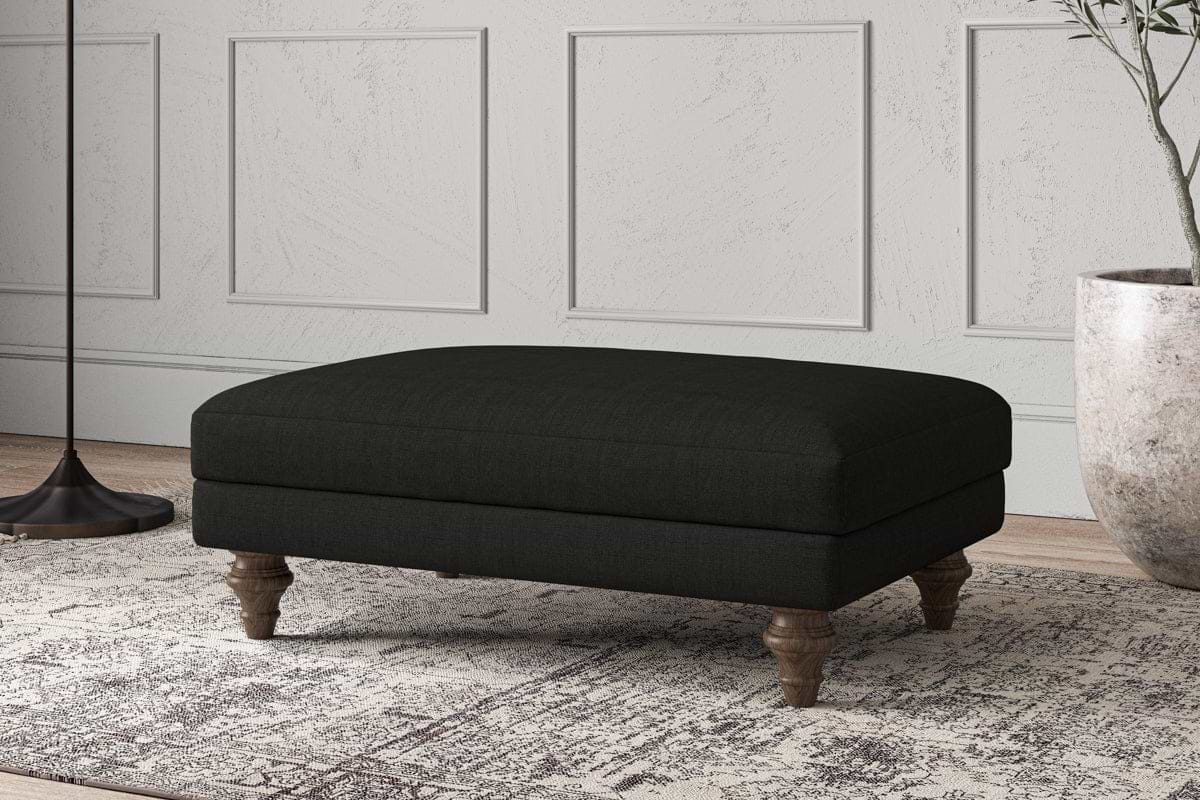 Deni Medium Footstool - Brera Linen Charcoal