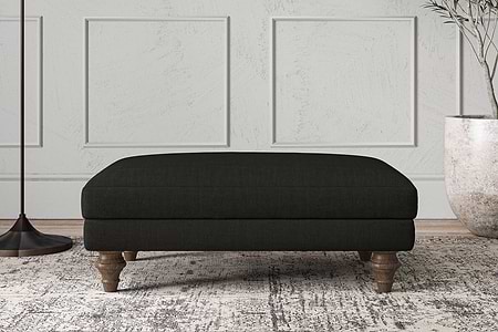 Deni Medium Footstool - Brera Linen Charcoal