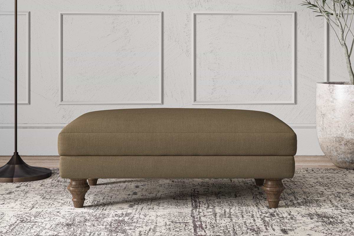 Deni Medium Footstool - Brera Linen Chestnut-MAKE TO ORDER-Nkuku