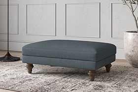 Deni Medium Footstool - Brera Linen Dusk