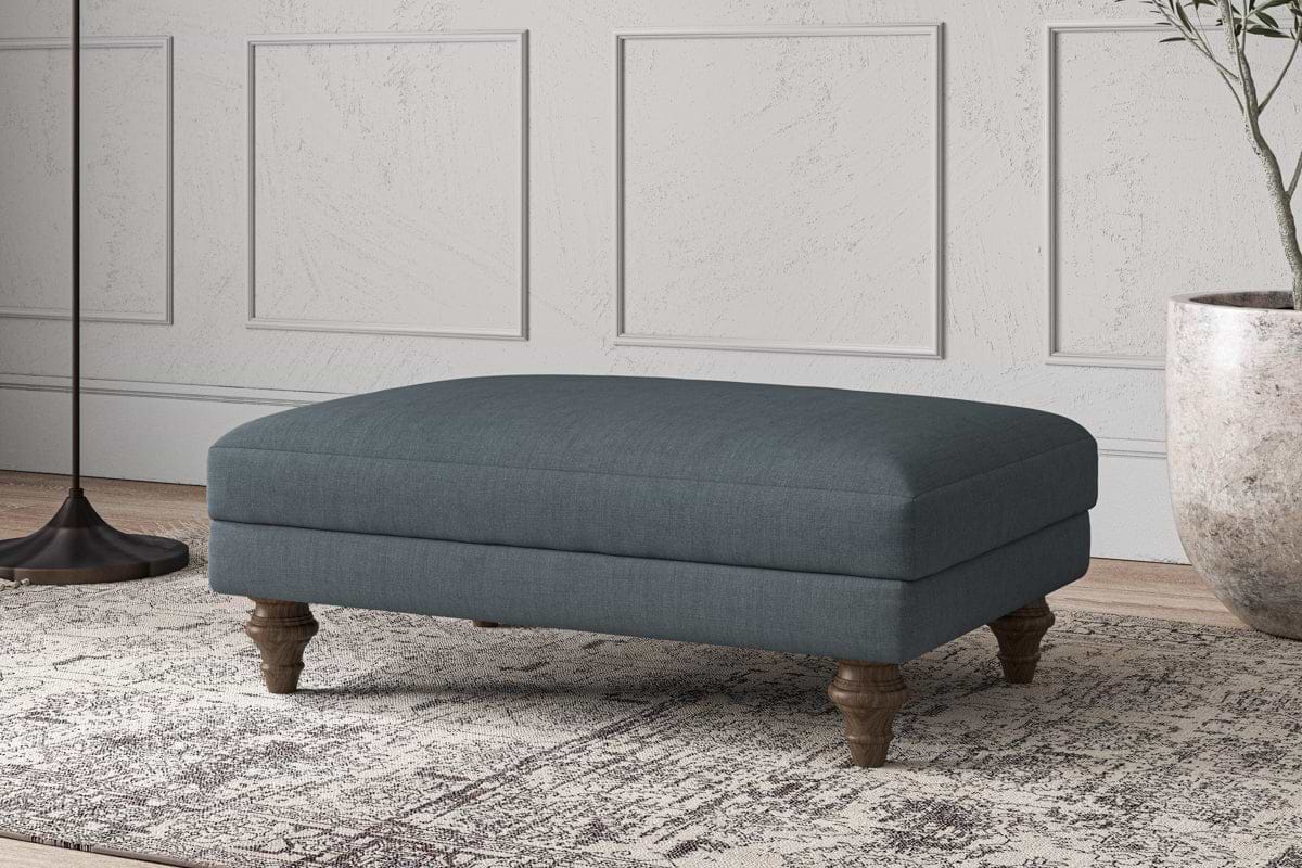 Deni Medium Footstool - Brera Linen Dusk