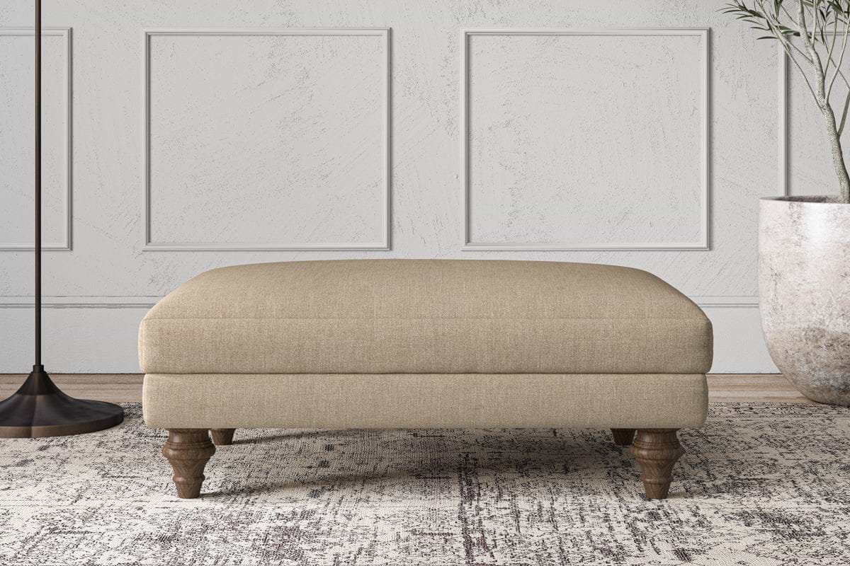 Deni Medium Footstool - Brera Linen Pebble-MAKE TO ORDER-Nkuku