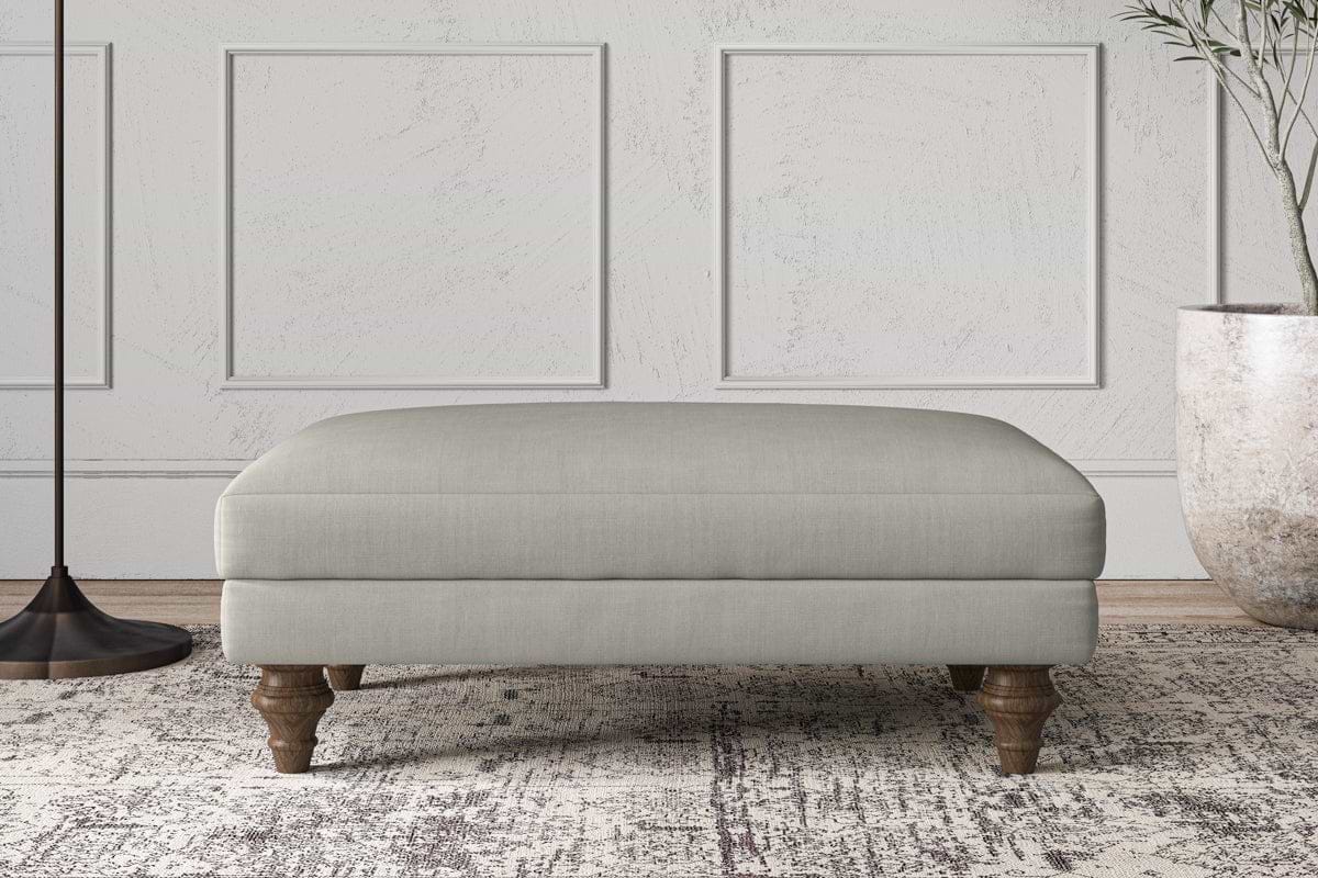 Deni Medium Footstool - Brera Linen Smoke-MAKE TO ORDER-Nkuku