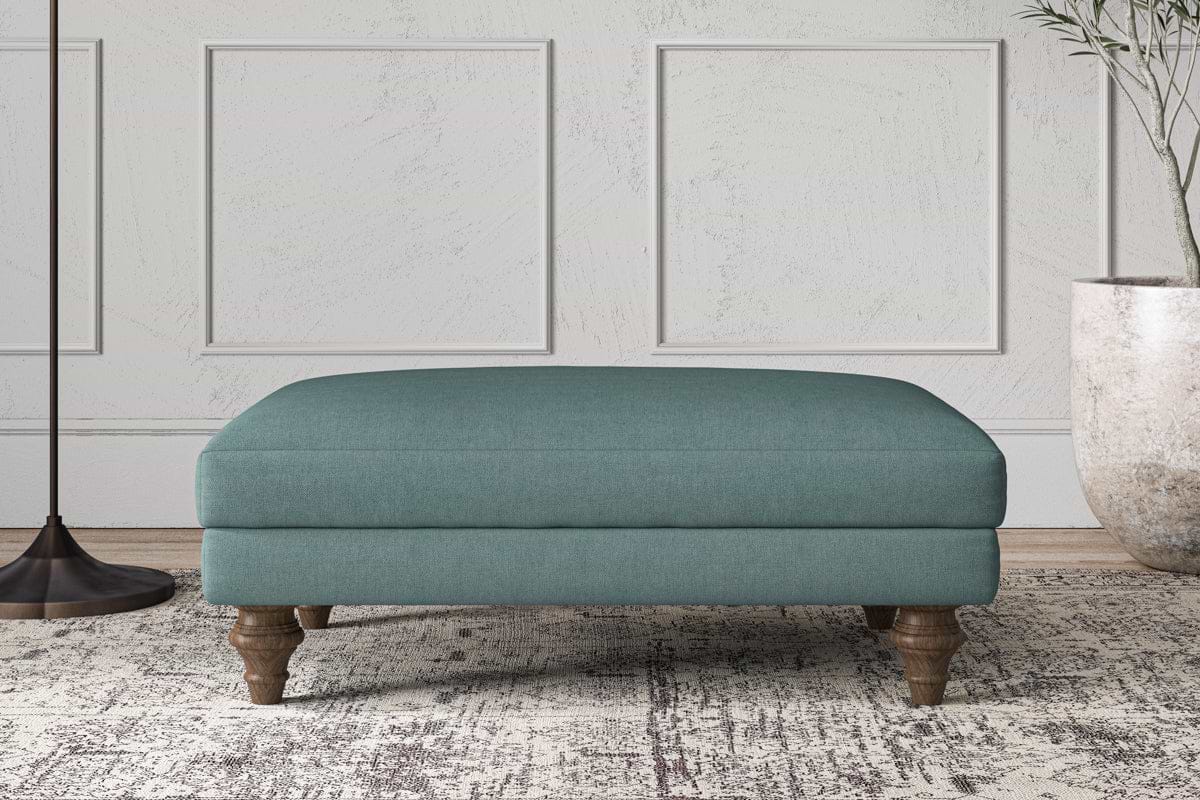 Deni Medium Footstool - Recycled Cotton Airforce-MAKE TO ORDER-Nkuku