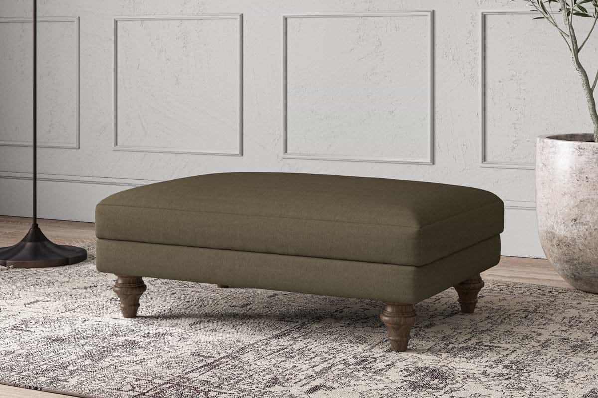 Deni Medium Footstool - Recycled Cotton Fatigue-MAKE TO ORDER-Nkuku