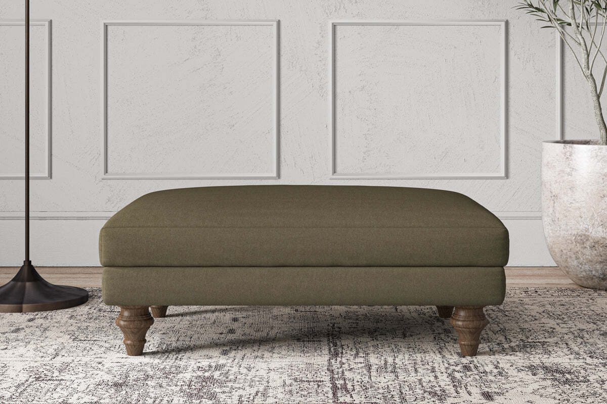 Deni Medium Footstool - Recycled Cotton Fatigue-MAKE TO ORDER-Nkuku